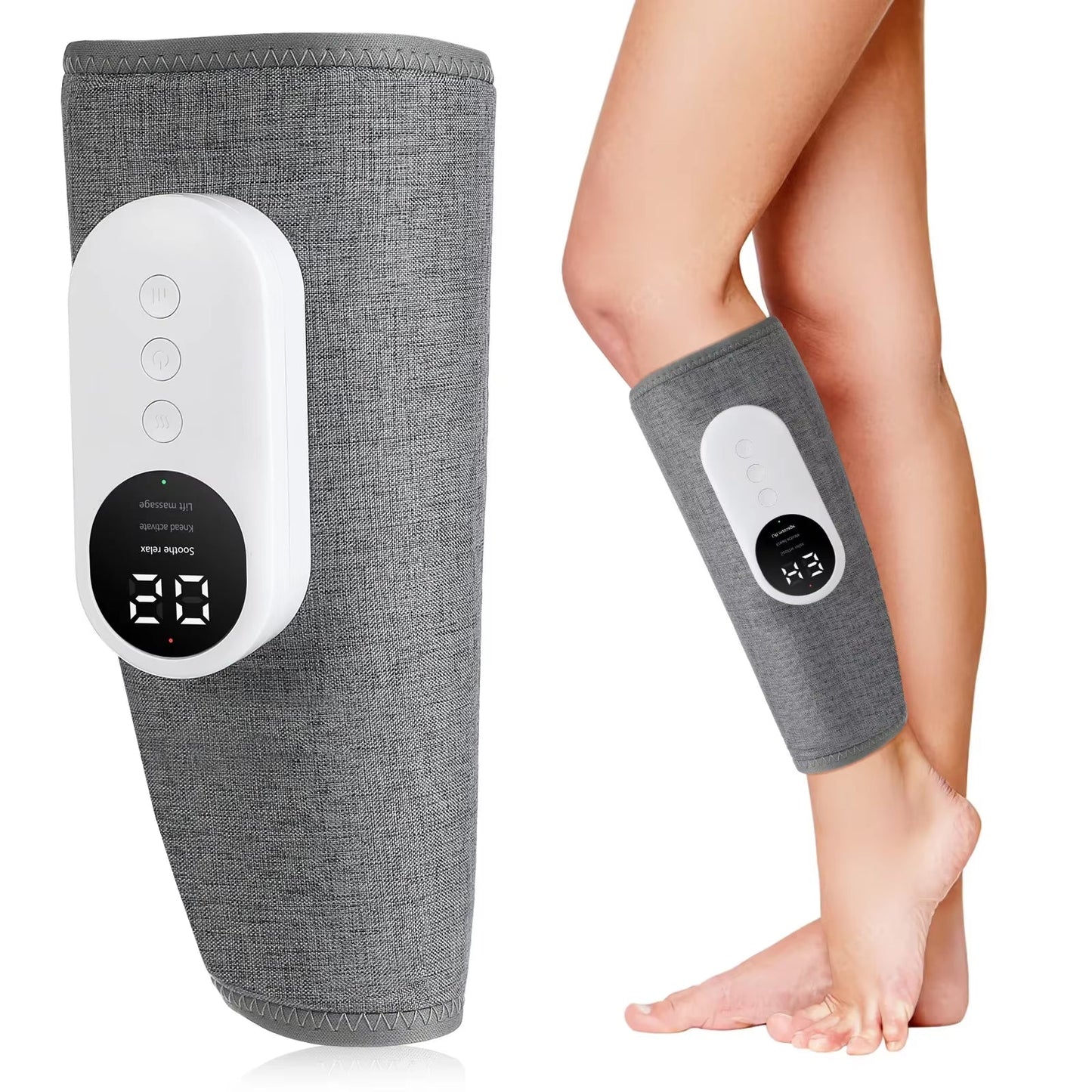 Leg Massager Portable Calf Massager with Compression and Heat for Women Men Kneading Air Pressure Leg Air Compression Massager